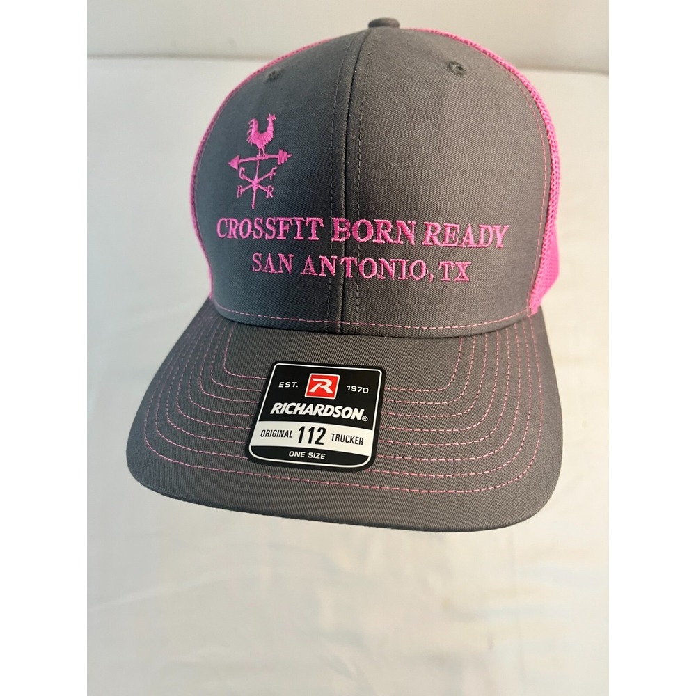 CrossFit San Antonio Pink Born Ready‎ Trucker One Size Baseball Cap Hat Snapback